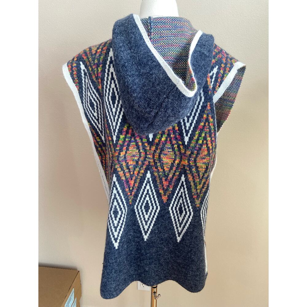 Lauren Michelle Women's Rainbow Knit Hooded Sleeveless Cardigan Sweater Medium - Picture 2 of 6